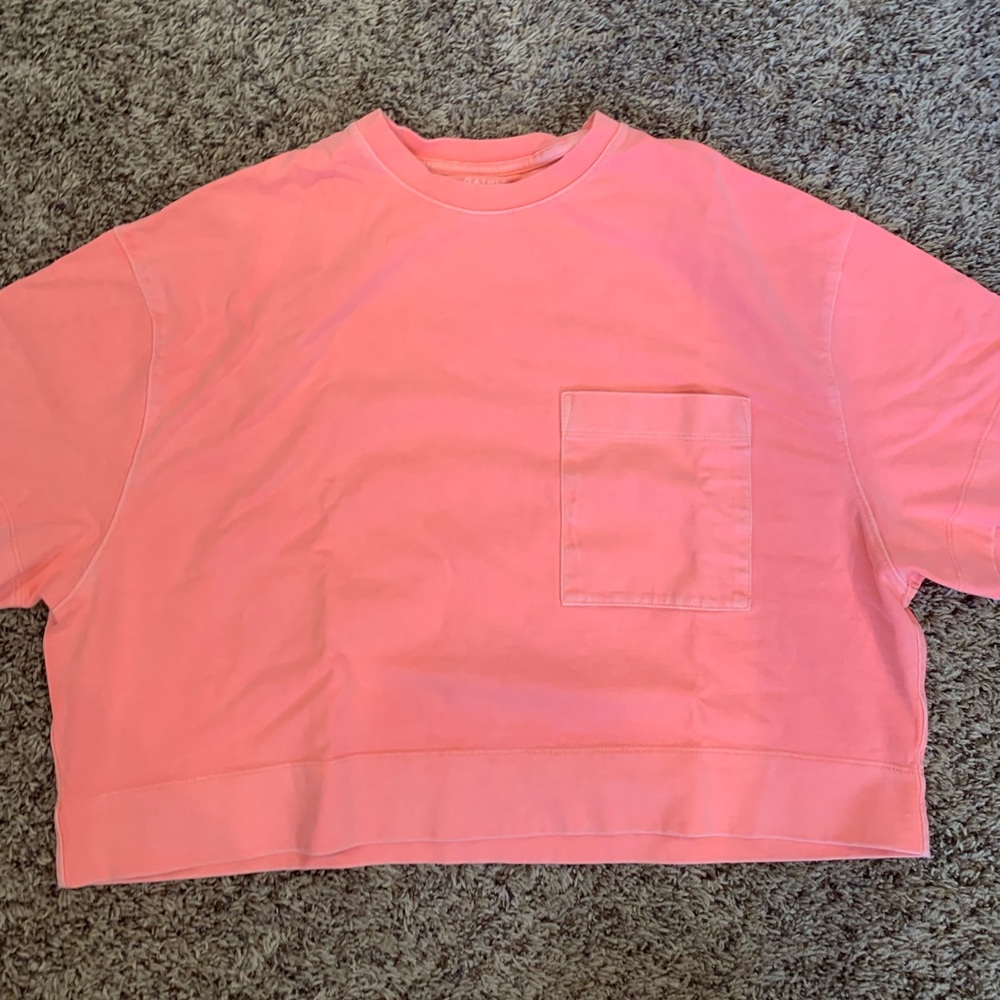 Athleta| Classic Cotton Cropped Tee| XXS| pink